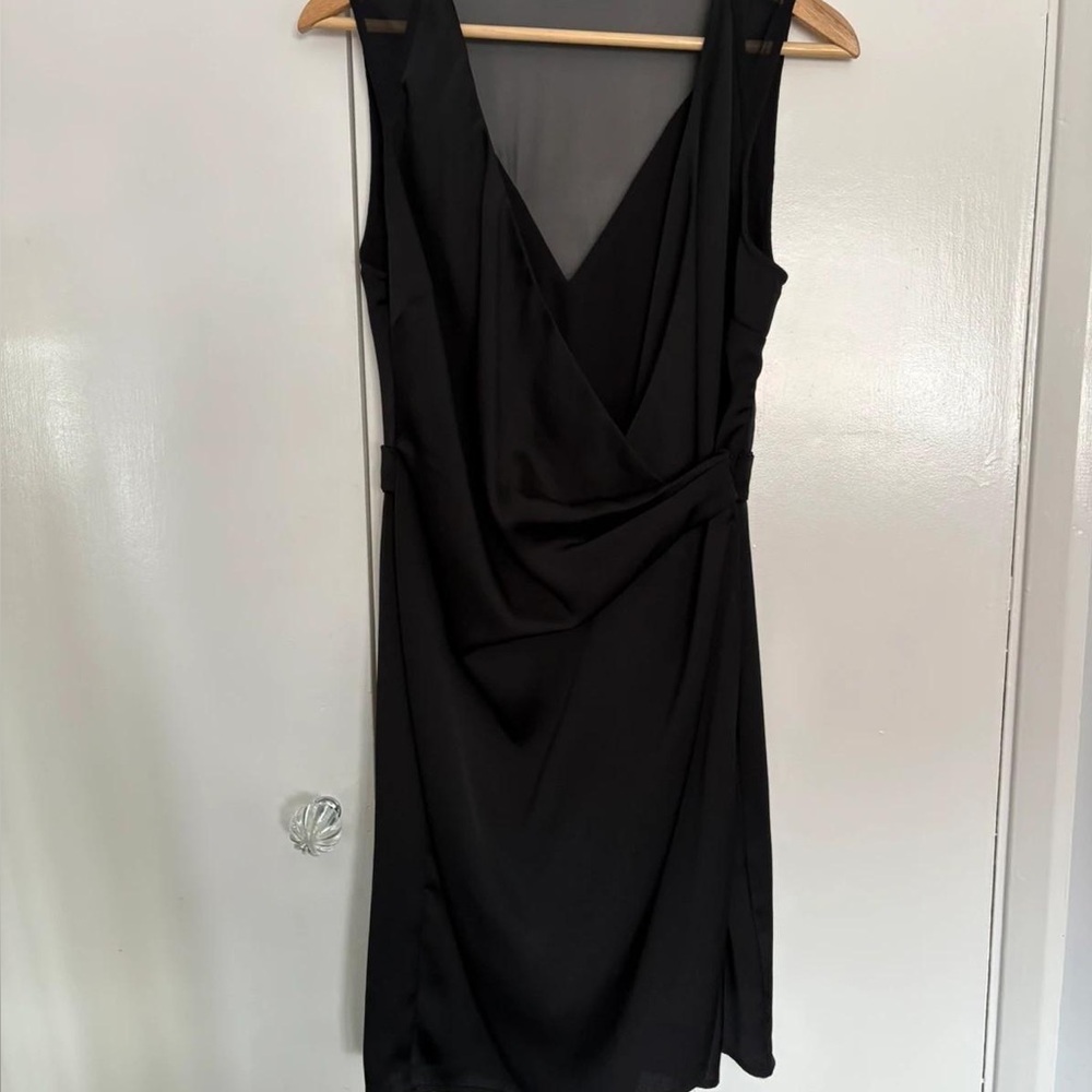 All Saints Black Draped Mini Dress